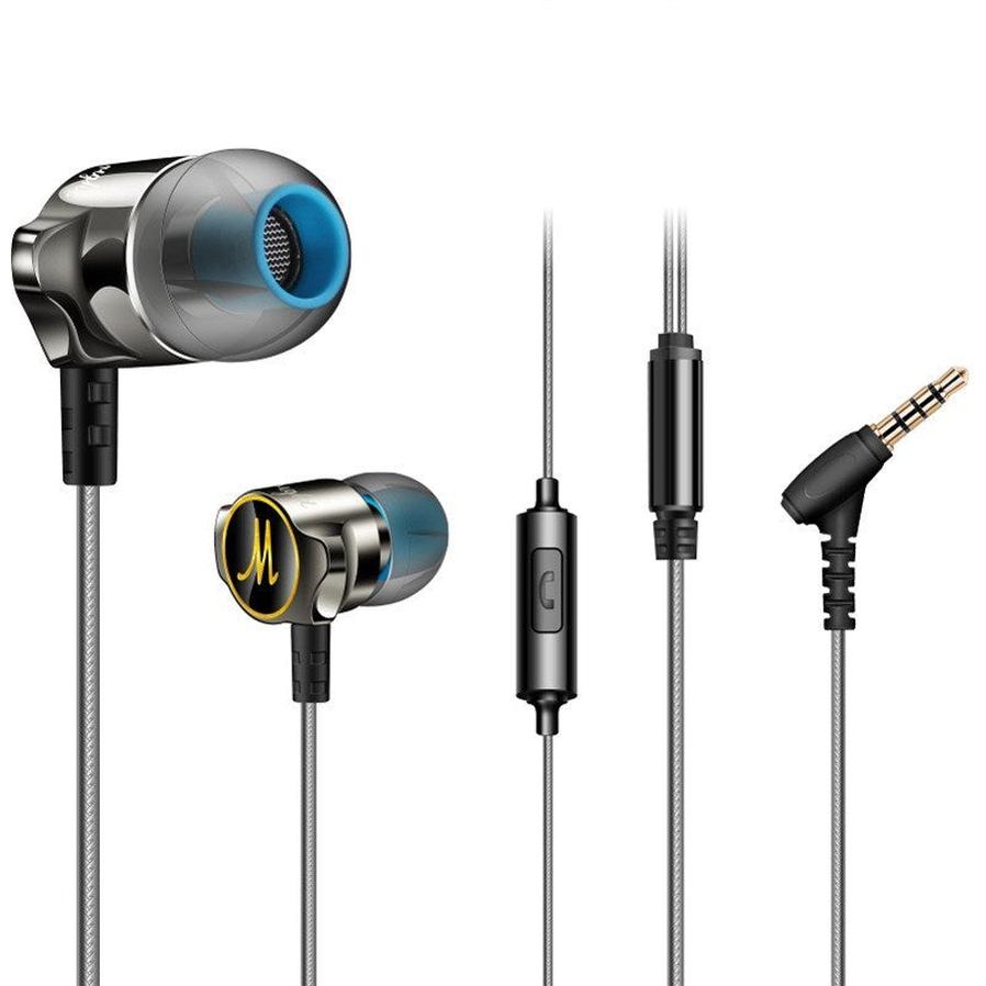 HKM-405715 In-Ear Wired Earphones with Zinc Alloy Design and 120 cm Cable Length