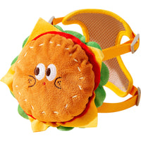 HKM-4058301 Cute Burger and Fries Drawstring Backpack with Hand Rope for Dogs