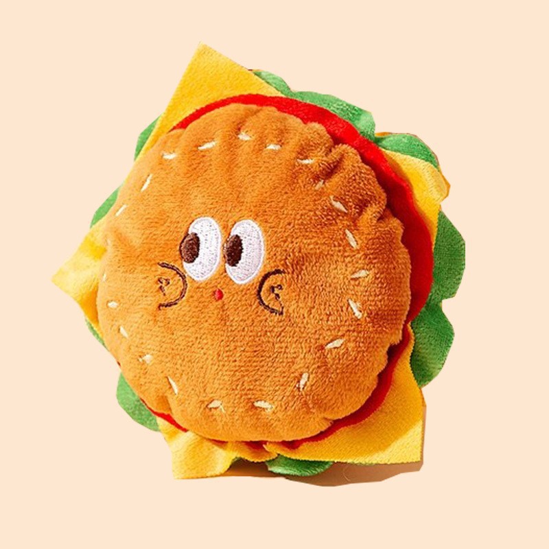 HKM-4058301 Cute Burger and Fries Drawstring Backpack with Hand Rope for Dogs