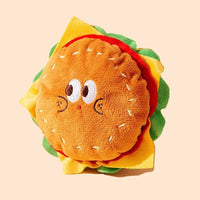 HKM-4058301 Cute Burger and Fries Drawstring Backpack with Hand Rope for Dogs