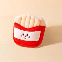 HKM-4058301 Cute Burger and Fries Drawstring Backpack with Hand Rope for Dogs