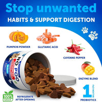 HKM-4058557 Dog Stool Eating Deterrent Chews with Probiotics and Enzymes for Healthy Gut Support