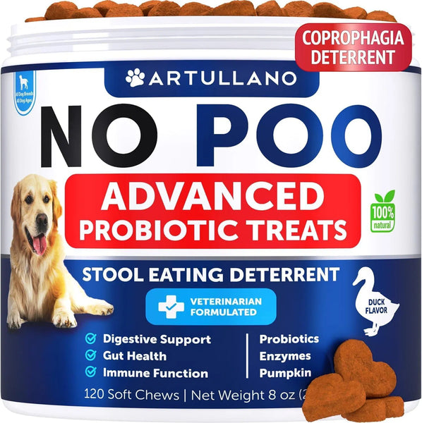 HKM-4058557 Dog Stool Eating Deterrent Chews with Probiotics and Enzymes for Healthy Gut Support