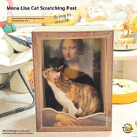 HKM-4058685 Mona Lisa Cat Nest & Scratch Board - Classic Cat Retreat for Play and Relaxation