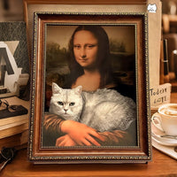 HKM-4058685 Mona Lisa Cat Nest & Scratch Board - Classic Cat Retreat for Play and Relaxation