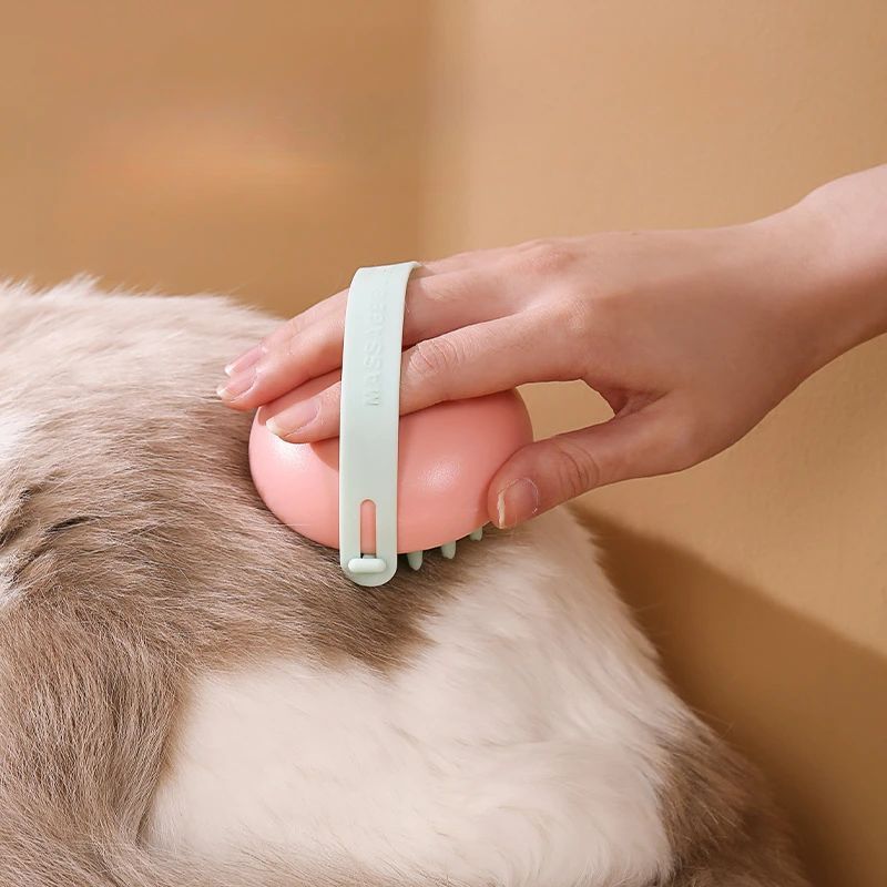 HKM-4060349 Silicone Massage Bath Brush for Cats and Dogs - Wet and Dry Pet Cleaning Tool