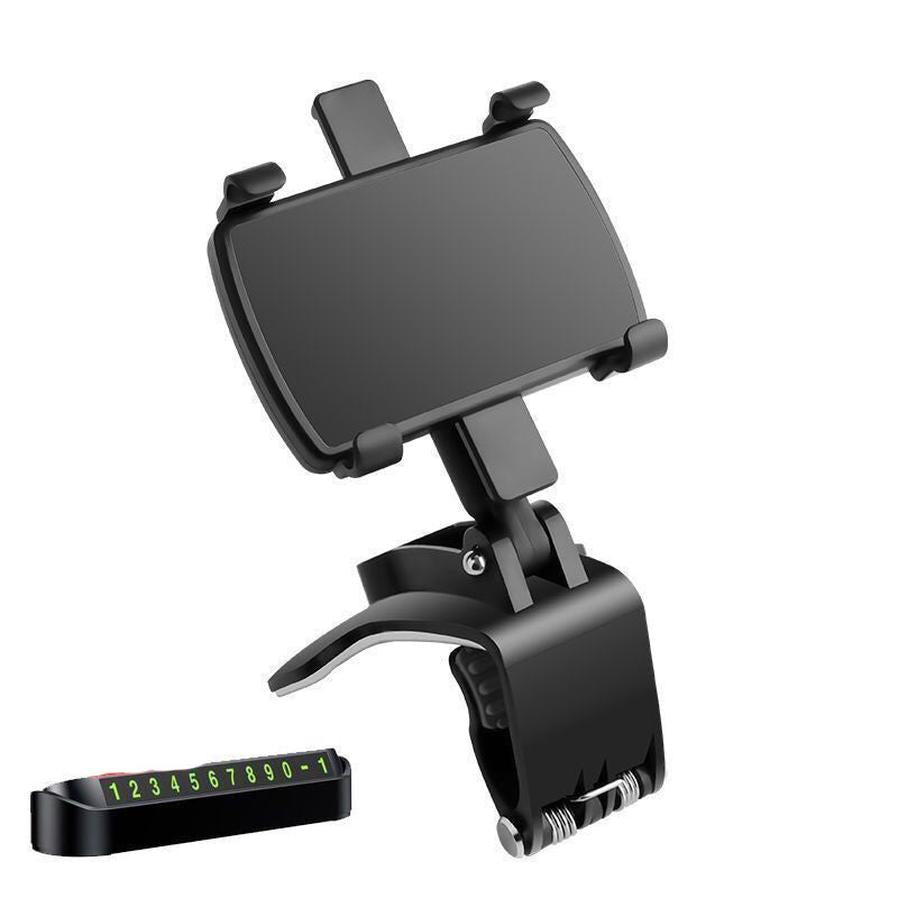 HKM-406227 Multifunctional Snap-In Car Dashboard Phone Holder with Magnetic Number Plate Support