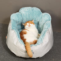 HKM-4062525 Wheat Ear Nest Cat Litter Backrest - Thick Pet Bed in Light Green and Gray White, Small & Medium Sizes