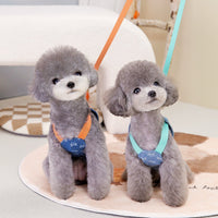HKM-4064061 Light Blue and Dark Orange Cotton Full Bottom Bow Denim Vest for Pets