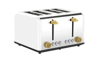 HKM-406419 Automatic Stainless Steel 4-Slice Electric Toaster with Modern Design