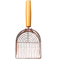 HKM-4064445 Rose Gold Metal Cat Litter Scoop with Wooden Handle - 10MM Clearance