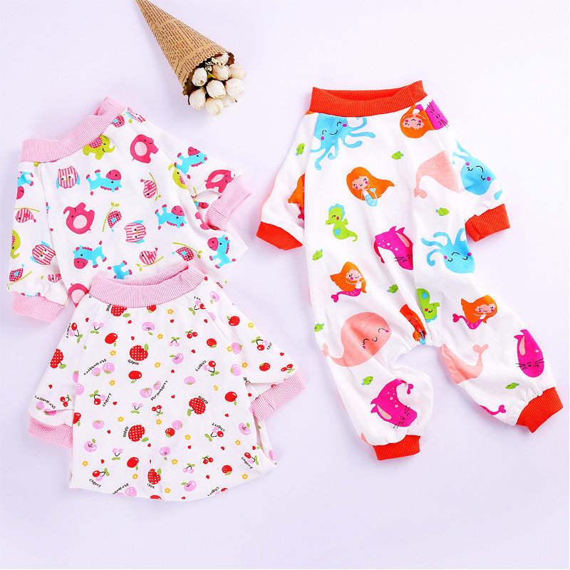 HKM-4065085 Cotton Dog Pajamas in Various Fun Designs for Four-Legged Comfort