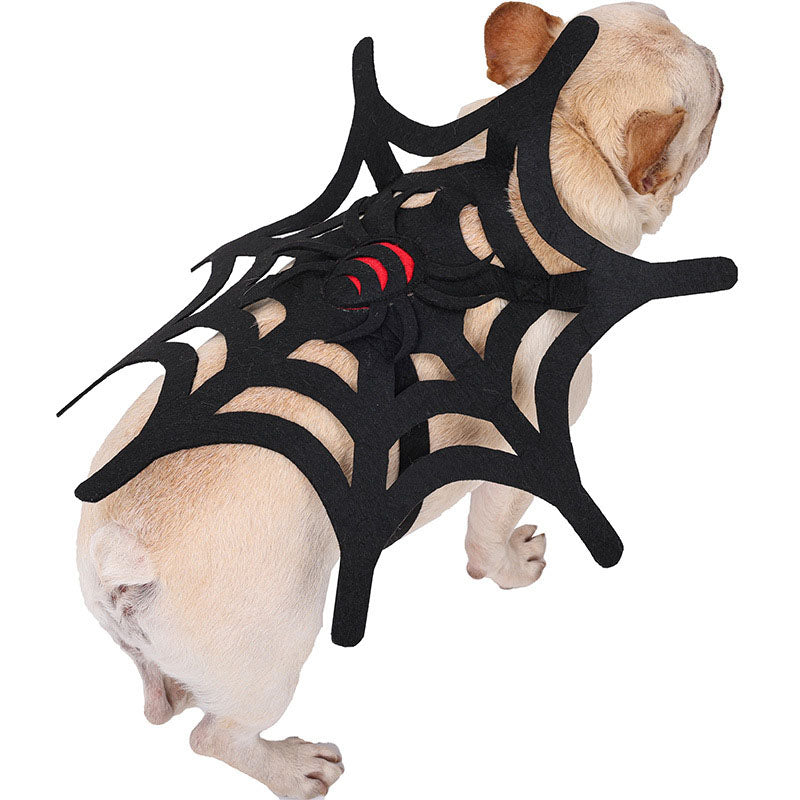 HKM-4065853 Black Felt Spider Web Pet Costume for Cats and Dogs - Sizes S, M, L