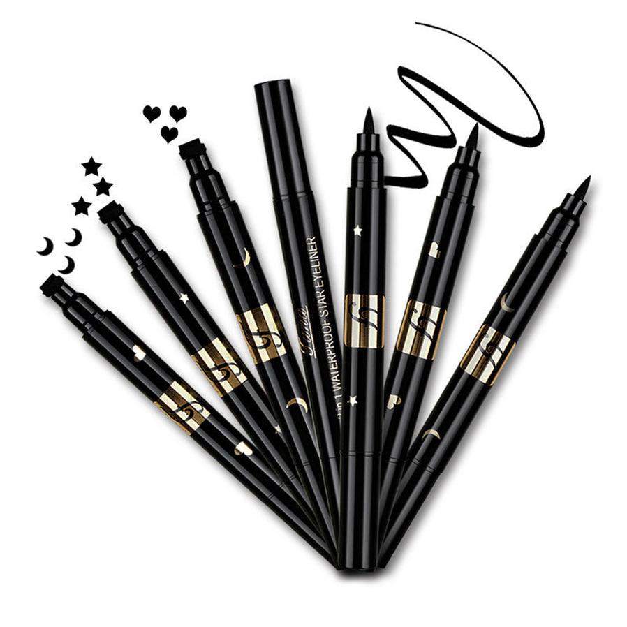 HKM-406739 Double-Ended Black Seal Eyeliner with Star, Heart, and Moon Designs