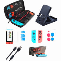 HKM-406739 Toughened Film Protection and Accessory Set for Game Consoles - Includes EVA Case, Screen Protectors, and Controller Caps