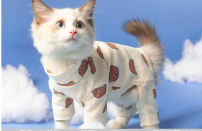 HKM-4068413 Casual Cat Clothing for British Shorthair - Anti-Hair Shed Four-Legged Outfit in Various Colors