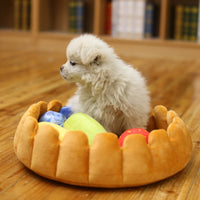 HKM-4069053 Cozy Winter Fruit Pie Pet Bed for Cats and Dogs, Washable Cushion 42x42cm