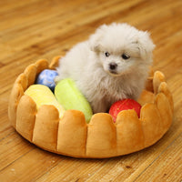 HKM-4069053 Cozy Winter Fruit Pie Pet Bed for Cats and Dogs, Washable Cushion 42x42cm