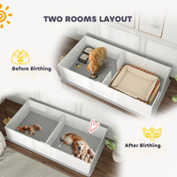 HKM-4069693 Large Dog Whelping Box with Adjustable Entrance and Waterproof Pee Pad