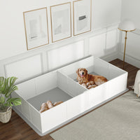 HKM-4069693 Large Dog Whelping Box with Adjustable Entrance and Waterproof Pee Pad