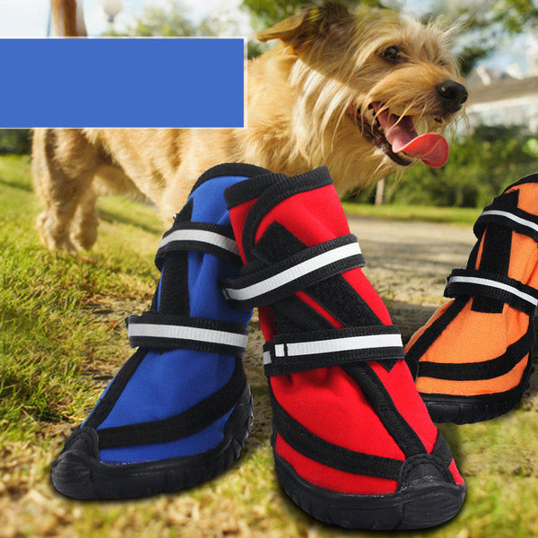 HKM-4070845 Waterproof Non-Slip Dog Shoes with Double Straps for Jogging and Running - Various Sizes and Colors Available