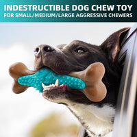 HKM-4071485 Durable Rubber Bone Chew Toy for Large Dogs, Ideal for Aggressive Chewers and Teething Support