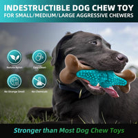 HKM-4071485 Durable Rubber Bone Chew Toy for Large Dogs, Ideal for Aggressive Chewers and Teething Support