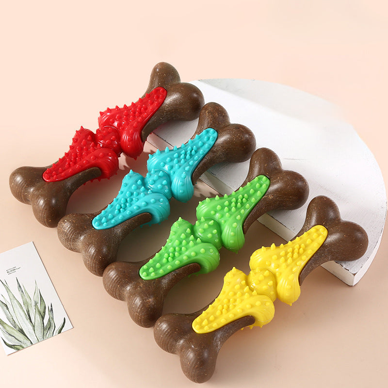 HKM-4071485 Durable Rubber Bone Chew Toy for Large Dogs, Ideal for Aggressive Chewers and Teething Support