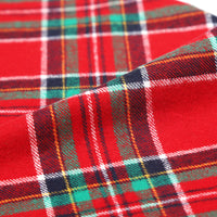 HKM-4071613 Double Cotton Plaid Triangle Scarf for Pets - Warm Red and Green Bib for Dogs and Cats