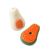 HKM-4071869 Electric Self-Cleaning Steam Grooming Brush for Cats and Dogs with Massage Feature in Avocado Design