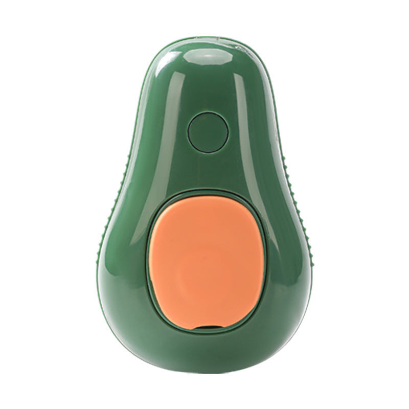 HKM-4071869 Electric Self-Cleaning Steam Grooming Brush for Cats and Dogs with Massage Feature in Avocado Design