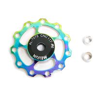 HKM-407187 Aluminum Alloy Rear Derailleur Guide Wheel for Mountain Bikes - 11T/13T Compatibility