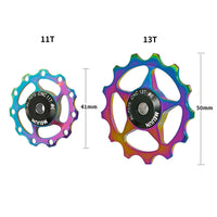 HKM-407187 Aluminum Alloy Rear Derailleur Guide Wheel for Mountain Bikes - 11T/13T Compatibility