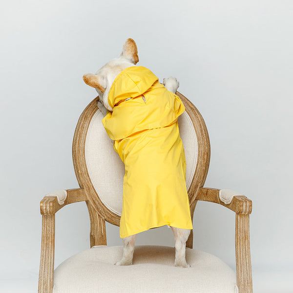 HKM-4072381 Waterproof Reflective Pet Dog Raincoat - Available in Yellow & Gray, Multiple Sizes