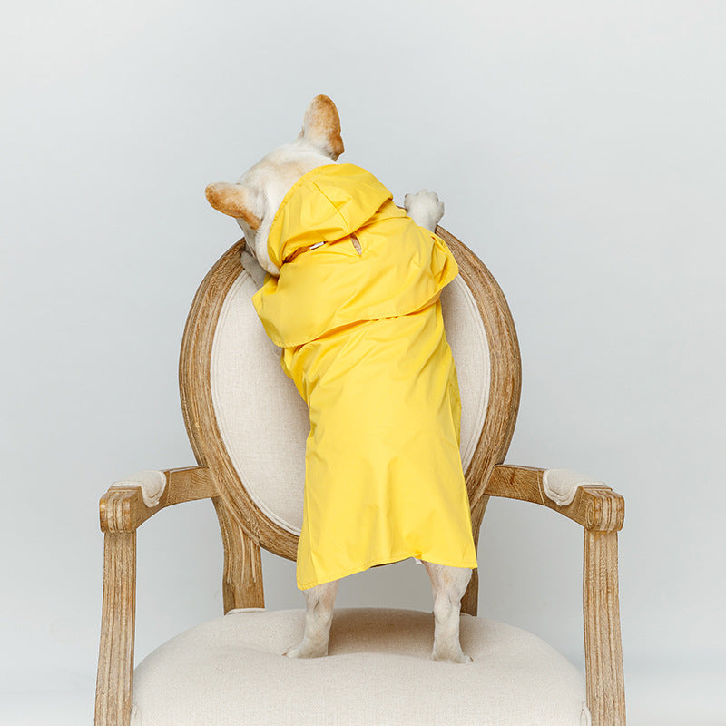 HKM-4072381 Waterproof Reflective Pet Dog Raincoat - Available in Yellow & Gray, Multiple Sizes