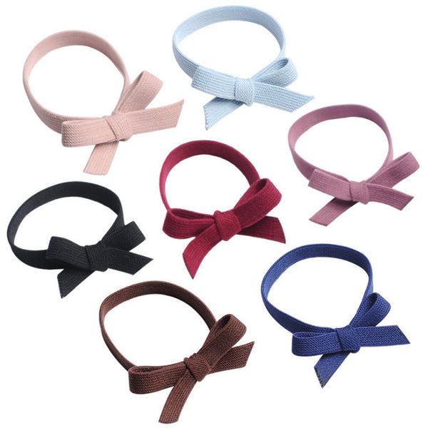 HKM-407251 Korean Bow Tie Hair Rubber Band in Multiple Colors - Stylish and Versatile Hair Accessory
