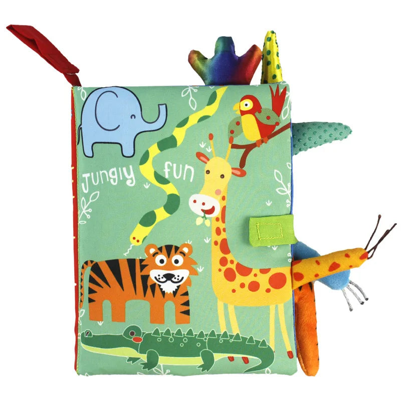 HKM-407251 Soft Cloth Baby Book with Cartoon Animals for Early Learning and Quiet Play, Educational Toy for Ages 4-12