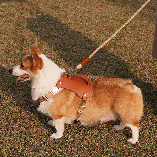 HKM-4073277 Outdoor Microfiber Dog Vest Leash Harness with Tow Rope for Pets Up to 2500kg