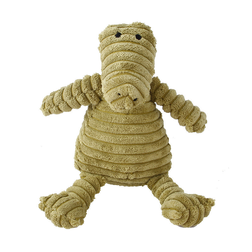 HKM-4073661 Plush Dog Toy with Sound Features - Crocodile, Rabbit, Mouse, Monkey, Pig, Sheep, Duck, Fox, Rhino, Elephant, Bear, Lion, and Dog Designs