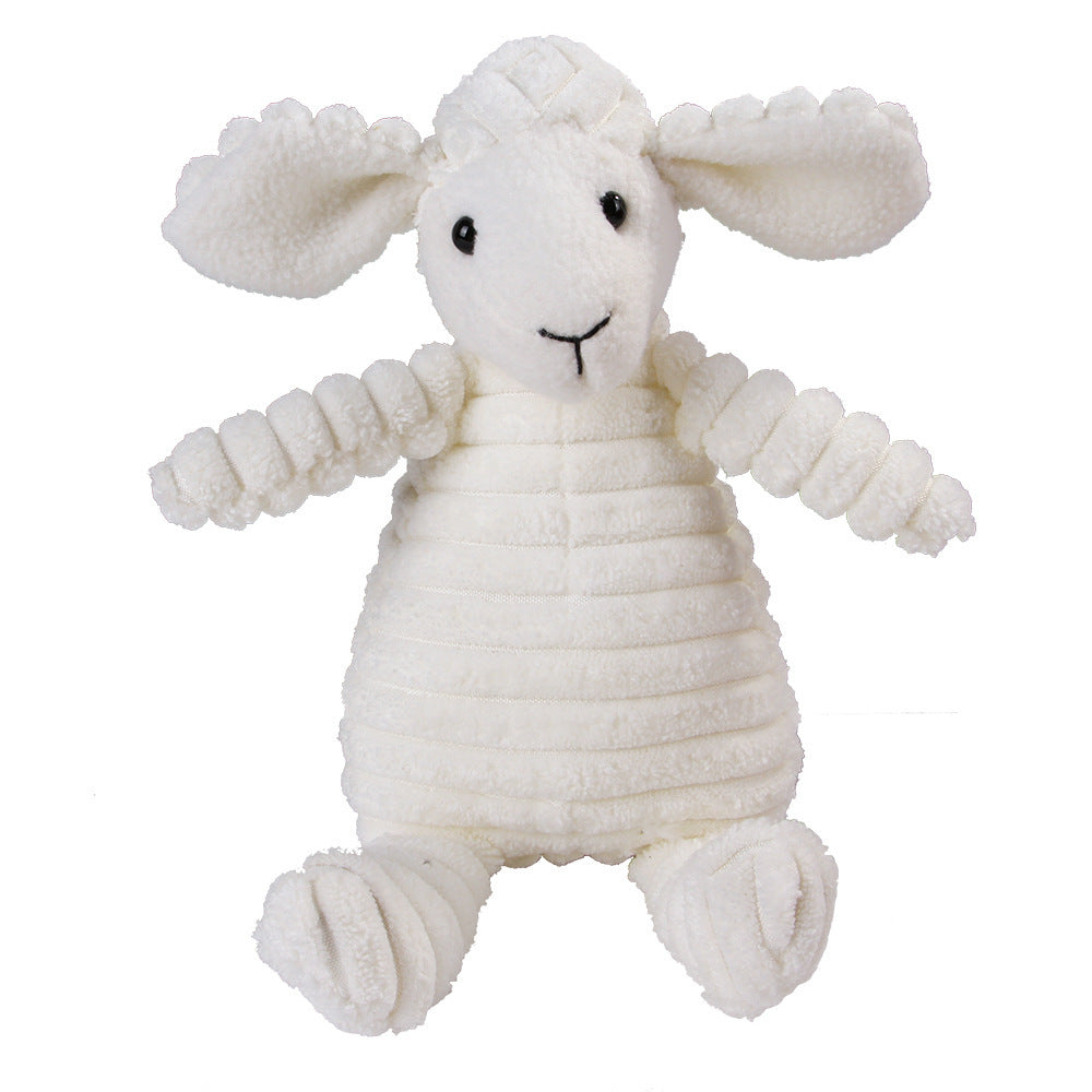 HKM-4073661 Plush Dog Toy with Sound Features - Crocodile, Rabbit, Mouse, Monkey, Pig, Sheep, Duck, Fox, Rhino, Elephant, Bear, Lion, and Dog Designs