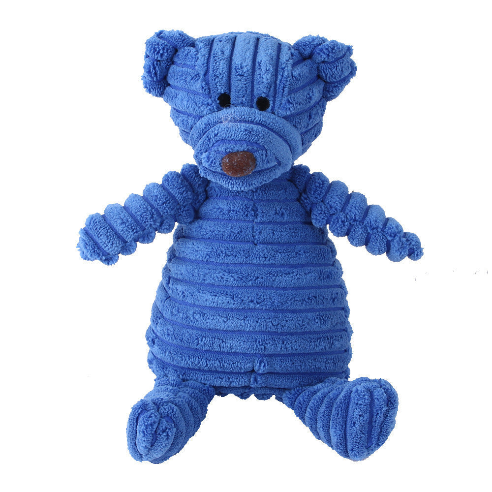 HKM-4073661 Plush Dog Toy with Sound Features - Crocodile, Rabbit, Mouse, Monkey, Pig, Sheep, Duck, Fox, Rhino, Elephant, Bear, Lion, and Dog Designs
