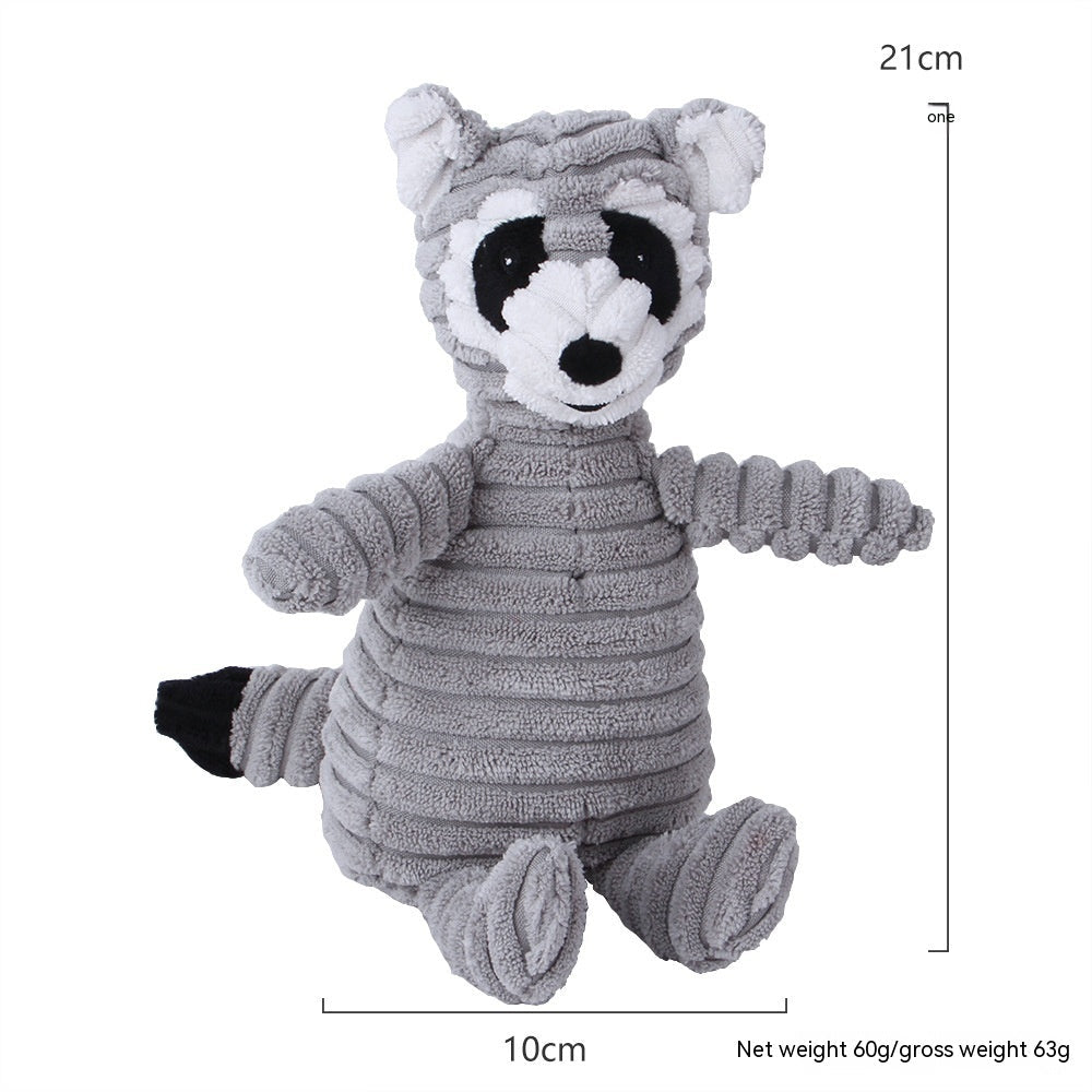 HKM-4073661 Plush Dog Toy with Sound Features - Crocodile, Rabbit, Mouse, Monkey, Pig, Sheep, Duck, Fox, Rhino, Elephant, Bear, Lion, and Dog Designs