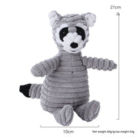 HKM-4073661 Plush Dog Toy with Sound Features - Crocodile, Rabbit, Mouse, Monkey, Pig, Sheep, Duck, Fox, Rhino, Elephant, Bear, Lion, and Dog Designs