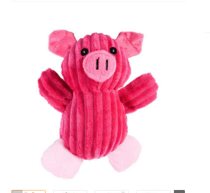 HKM-4073661 Plush Dog Toy with Sound Features - Crocodile, Rabbit, Mouse, Monkey, Pig, Sheep, Duck, Fox, Rhino, Elephant, Bear, Lion, and Dog Designs