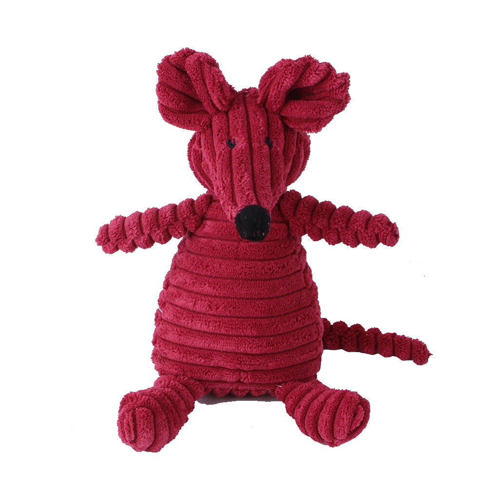 HKM-4073661 Plush Dog Toy with Sound Features - Crocodile, Rabbit, Mouse, Monkey, Pig, Sheep, Duck, Fox, Rhino, Elephant, Bear, Lion, and Dog Designs