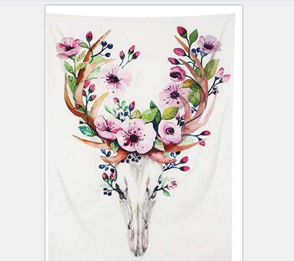 HKM-407379 Nordic Flamingo Landscape Tapestry Wall Hanging for Bedroom and Living Room Decor