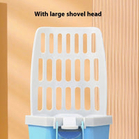 HKM-4075453 Large Capacity Cat Litter Scoop with Garbage Bag, Available in Gray, Orange, and Blue