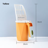 HKM-4075453 Large Capacity Cat Litter Scoop with Garbage Bag, Available in Gray, Orange, and Blue