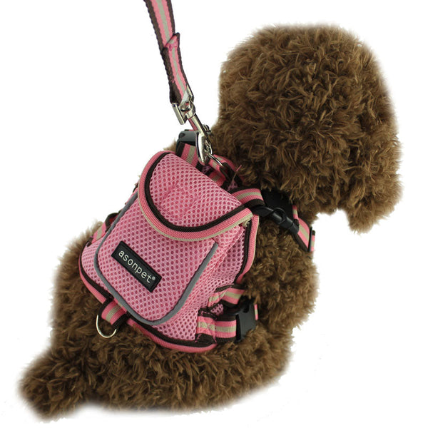 HKM-4079037 Breathable Mesh Pet Traction Backpack - Sizes S & M for Comfort and Stability