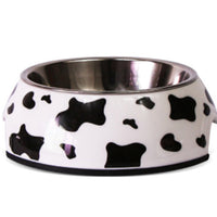 HKM-4079933 Stainless Steel Pet Bowl Set with Melamine Base for Dogs and Cats in Assorted Designs